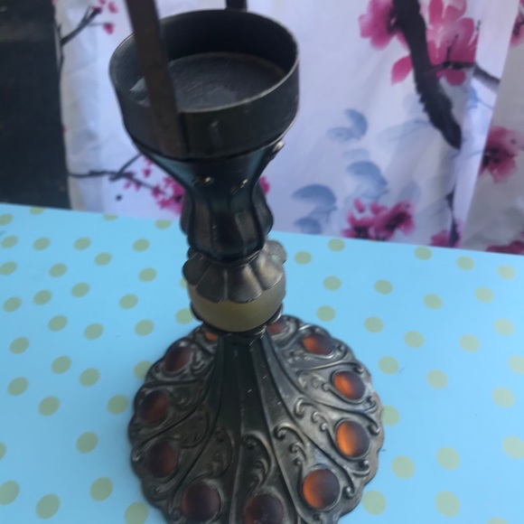 Collectible Vintage PartyLite Candle Glass Lamp - Picture 8 of 10